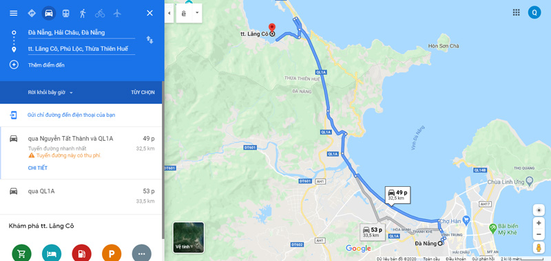 lăng cô cách đà nẵng bao xa